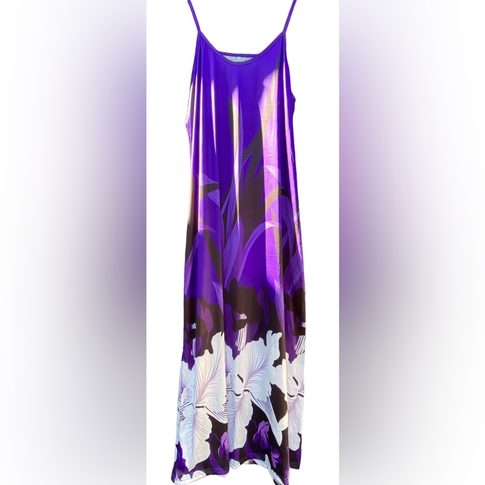 Purple white summer Dress.XXL